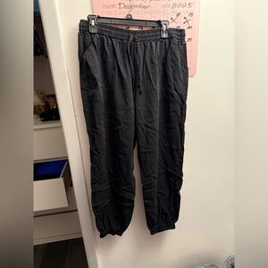 PINK Black Joggers With Pockets